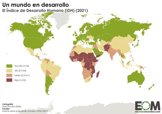 Mapa desarrollo mundo